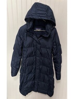 PATAGONIA Blue Down With It Parka Long Puffer Duck Down Jacket Womens Size Large